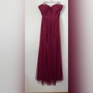 Jenny Yoo Long Maroon Bridesmaid dress formal
